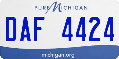 MI license plate DAF4424