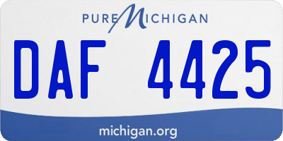 MI license plate DAF4425