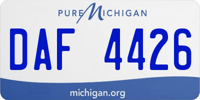 MI license plate DAF4426