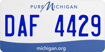 MI license plate DAF4429