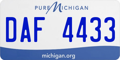 MI license plate DAF4433