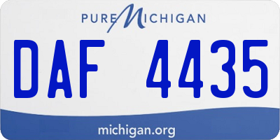 MI license plate DAF4435