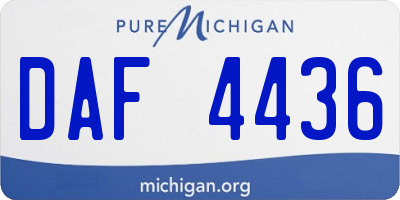 MI license plate DAF4436