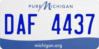 MI license plate DAF4437