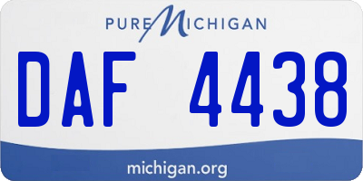 MI license plate DAF4438