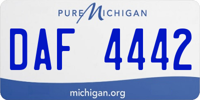 MI license plate DAF4442