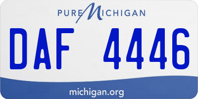 MI license plate DAF4446