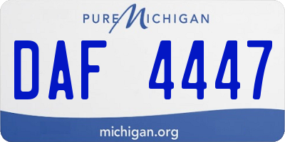 MI license plate DAF4447