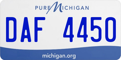 MI license plate DAF4450