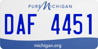 MI license plate DAF4451
