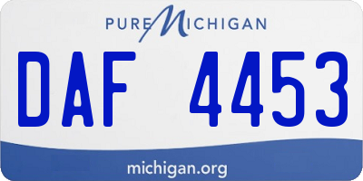 MI license plate DAF4453