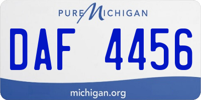 MI license plate DAF4456