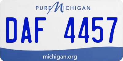 MI license plate DAF4457