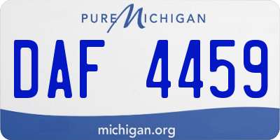 MI license plate DAF4459