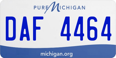 MI license plate DAF4464