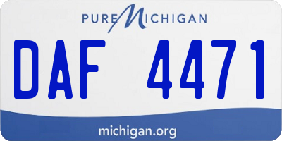 MI license plate DAF4471