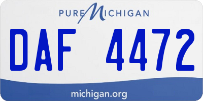 MI license plate DAF4472