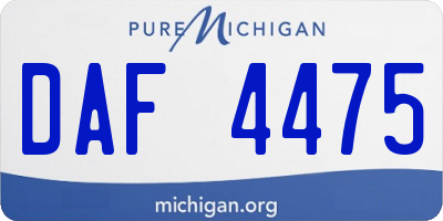 MI license plate DAF4475
