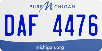MI license plate DAF4476