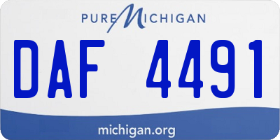 MI license plate DAF4491