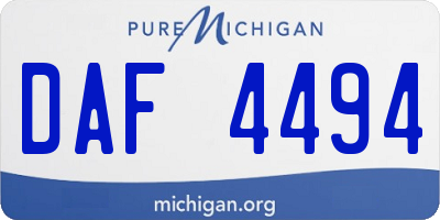 MI license plate DAF4494