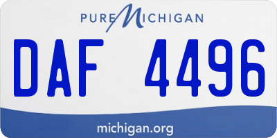 MI license plate DAF4496