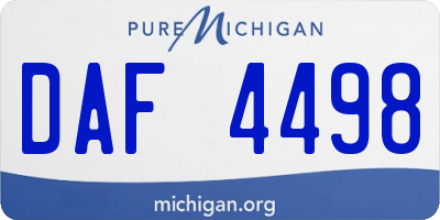 MI license plate DAF4498