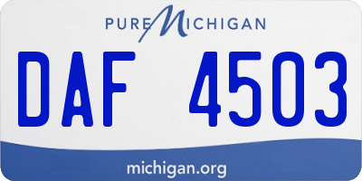 MI license plate DAF4503