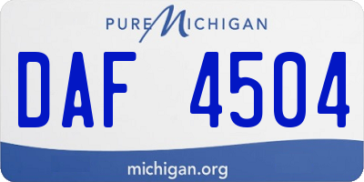 MI license plate DAF4504