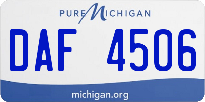 MI license plate DAF4506