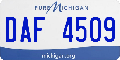 MI license plate DAF4509