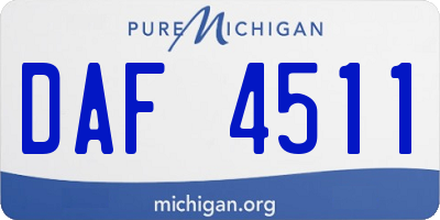 MI license plate DAF4511