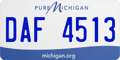MI license plate DAF4513