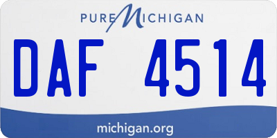 MI license plate DAF4514