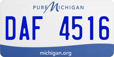MI license plate DAF4516