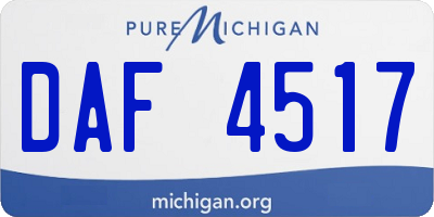 MI license plate DAF4517