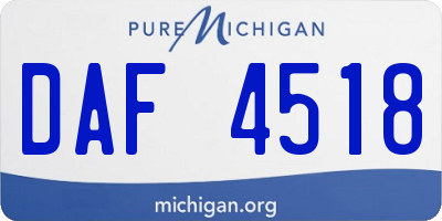 MI license plate DAF4518
