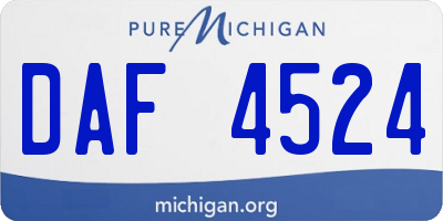 MI license plate DAF4524