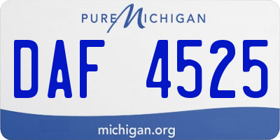 MI license plate DAF4525