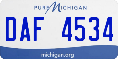 MI license plate DAF4534