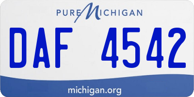 MI license plate DAF4542