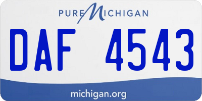 MI license plate DAF4543