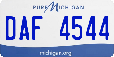 MI license plate DAF4544