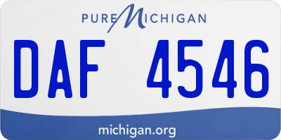 MI license plate DAF4546