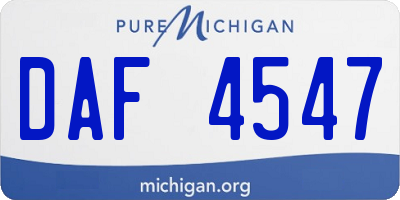 MI license plate DAF4547