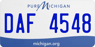 MI license plate DAF4548