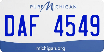 MI license plate DAF4549