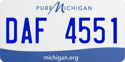 MI license plate DAF4551
