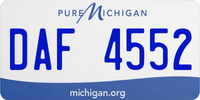 MI license plate DAF4552