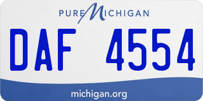 MI license plate DAF4554